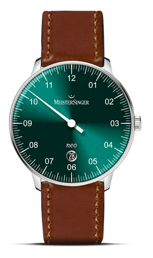 Montre automatique Meistersinger - Neo Vert - Bracelet Cuir Marron