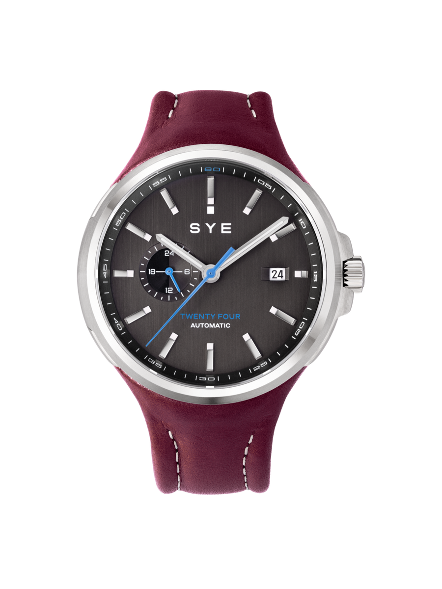 Montre SYE Watches - Mot1on Automatic 24 Noir - Rouge Bordeaux