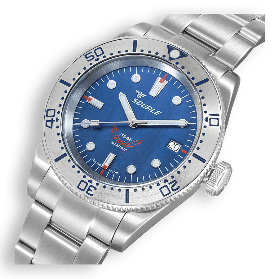 Montre Automatique Squale 1545 Bleu Bracelet Acier - Zoom