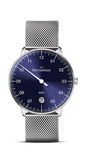 Montre Meistersinger Neo Bleu - Bracelet acier inoxydable